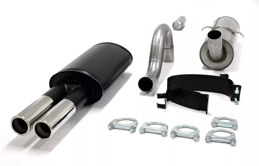 SPORTAVGASSYSTEM -Rostfritt- 2,5" VOLVO 740/760/940 ser Turbo - Ändrör 2x70mm