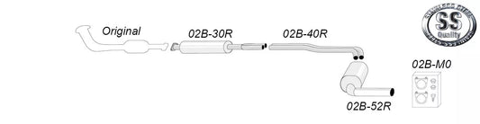 Avgassystem V70 Turbo 2WD 6/04- 1*100