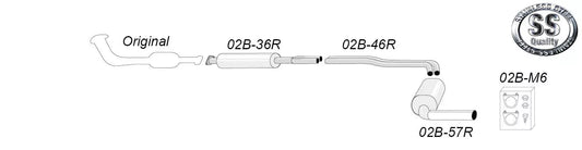 Avgassystem V70 Turbo AWD XC 1*100