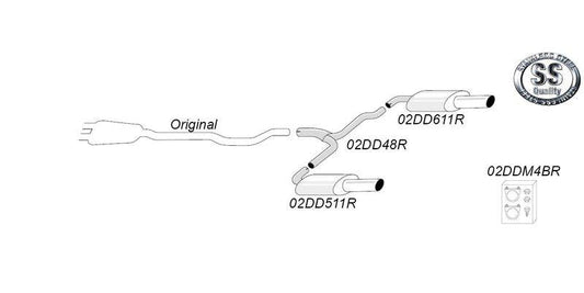 Rostfritt Avgassystem till Volvo V70 2008- T6 AWD