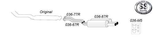 Avgassystem bmw E36 M3 Sedan/Coupé/Cabrio år 1992-1999