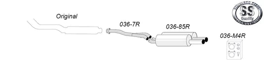 BMW E36 316/318 Sportsystem 2*80 / 036-HR