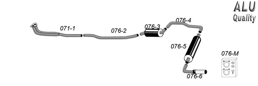 Sportavgassystem Volvo 140/240 B18/B20 1974–1975