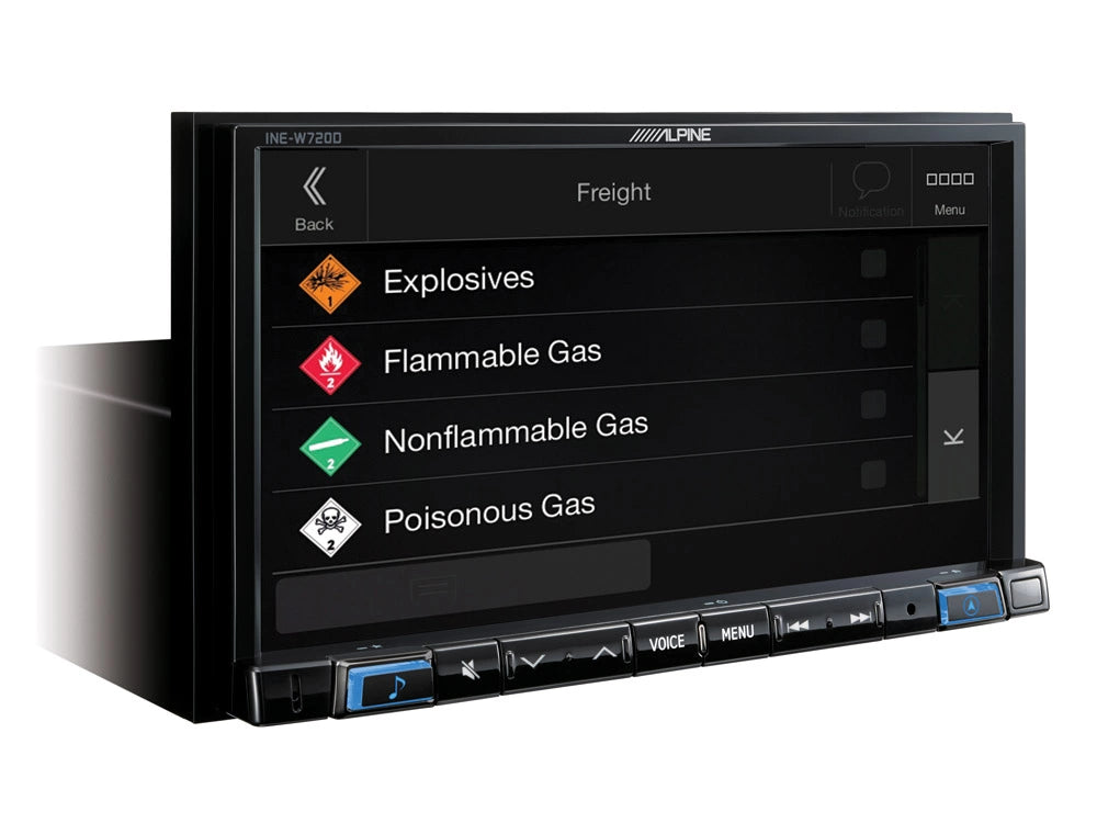 Alpine INE-W720DC, bilstereo med navigation för husbilar och lastbilar