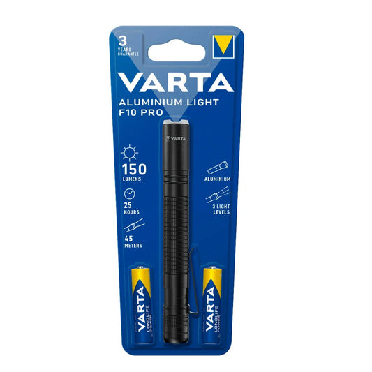 VARTA Aluminium Light F10 Pro LED – Kompakt och Robust Ficklampa med Precisionsfokus