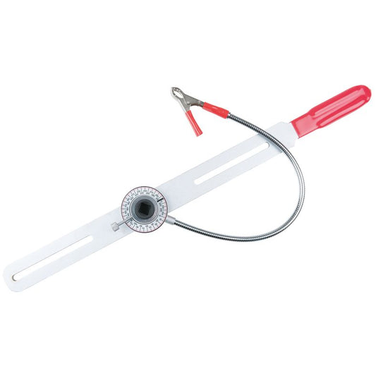 KS TOOLS Tvåmassefrihjul testverktyg med gradskiva och mätklocka