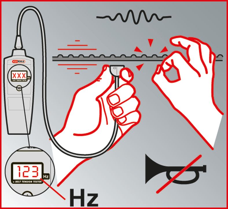 KS TOOLS elektronisk remspänningstester HZ