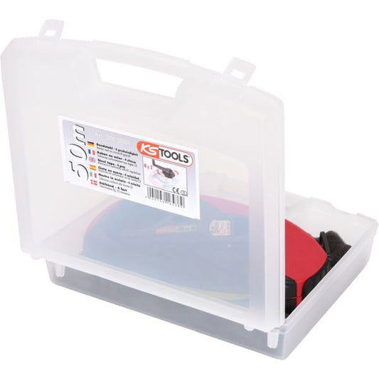 KS TOOLS okapslat måttband, med gult stålband, 50m