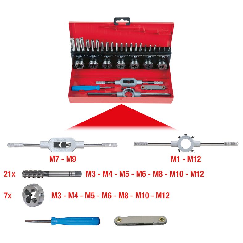 KS TOOLS Gängverktygssats Antal verktyg: 32