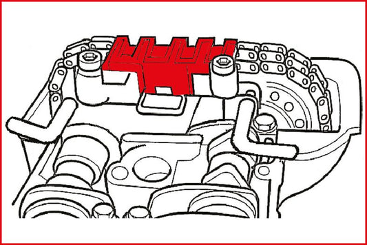 KS TOOLS Chrysler / Mercedes - motorinställning-verktyg-sats, 6-delars