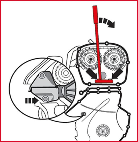 KS Tools Kedjespänningsnyckel för VAG TFSI – För exakt inställning av kamkedjespänning