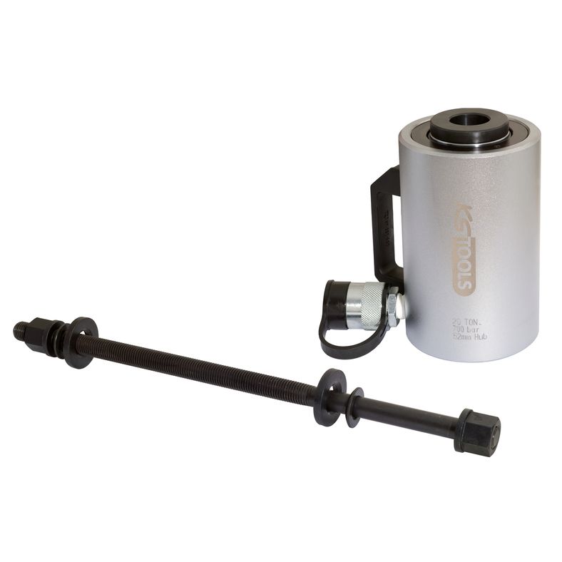 KS TOOLS Hydraulisk ihålig kolvcylinder-sats, 20 ton med Spindel, 2-delar