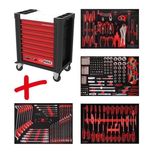 KS Tools Performanceplus P10 Verkstadsvagn – 241 Verktyg, 8 Lådor