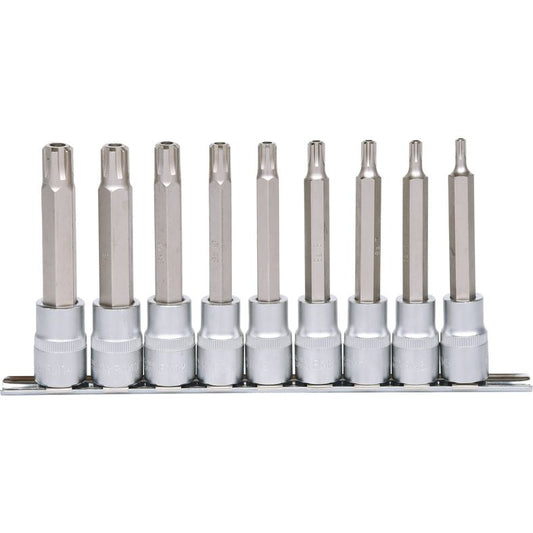 KS TOOLS Verktyg för cylinderblock 1/2" RIBE bit hylssats lång 9-delars KS911.1630