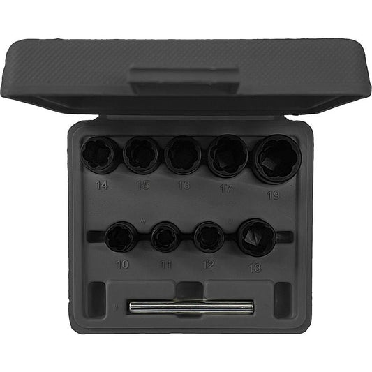 KS TOOLS Avdragar och gängverktyg 3/8" spiralprofil hylssats, 10-delars KS913.3855