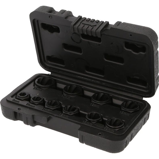 KS TOOLS spiralprofil hylsmuttersats, 10-delars, M8-M19