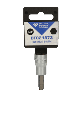 Brilliant Tools Sexkants-hylsa 3/8" insex-kant bit-hylsa, 6 mm BT021873