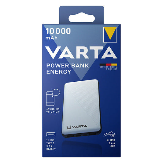 VARTA Power Bank Energy 10000 mAh – Kompakt och Effektiv Powerbank med USB-C och Snabbladdning
