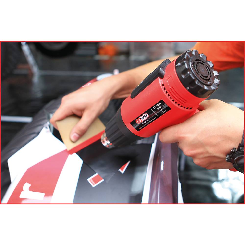 KS Tools Varmluftspistol 2000W – Komplett sats med 4 munstycken