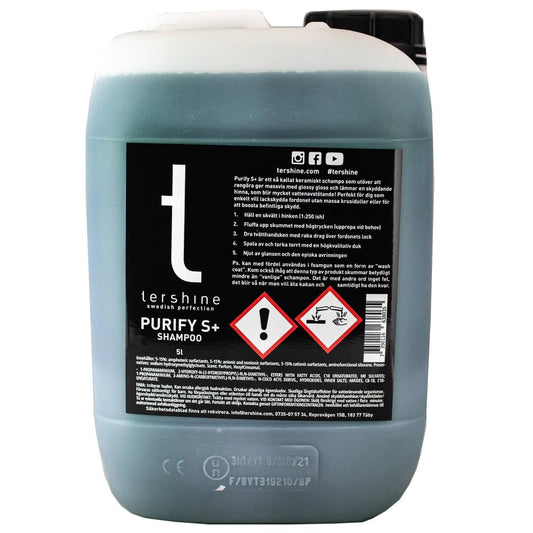 Tershine Purify S+ - Shampoo, keramiskt schampo med lackskydd, 5 L