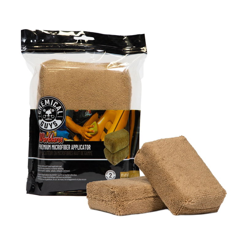 Chemical Guys Workhorse Mikrofiber Applikator, Tan 2-pack