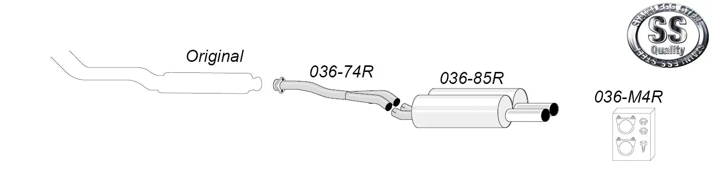 BMW E36 320/323 Sportsystem 2*80 / 036-H4R