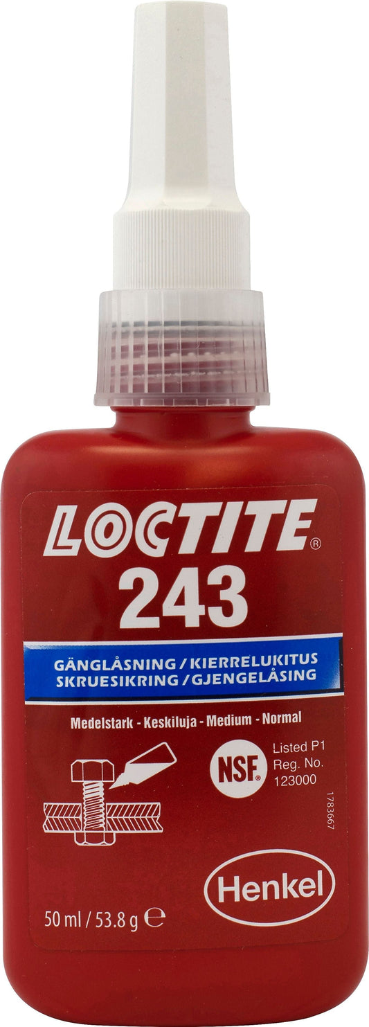 Loctite 243 Gänglåsning – Medelstark, 50 ml