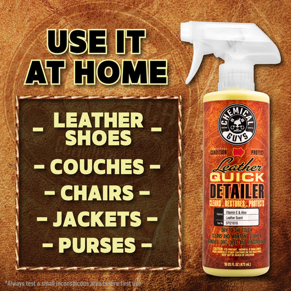 Chemical Guys Leather Quick Detailer återställer läder, 473 ml