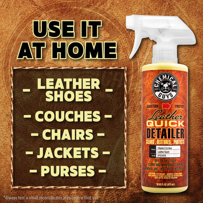 Chemical Guys Leather Quick Detailer återställer läder, 473 ml