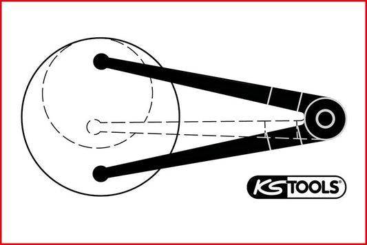 KS TOOLS Frontplattelåsnyckel Ø 14 - 100 mm med tapptjocklek 5,0 mm