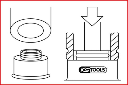 KS TOOLS Ventilskaft-tätningsring-verktyg-sats, 16-delars