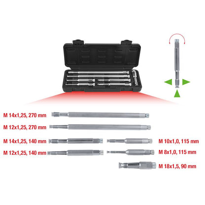 KS TOOLS Glödstift och tändstift-gängtappsverktyg-sats, 7-delars