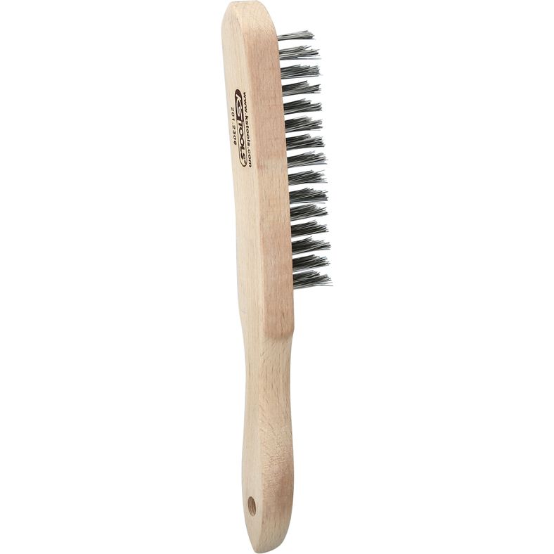 KS TOOLS 4-radig handstålborste, rostfritt stål, 290mm
