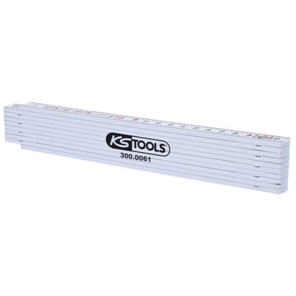 KS TOOLS tumstock i plast vit, 2m