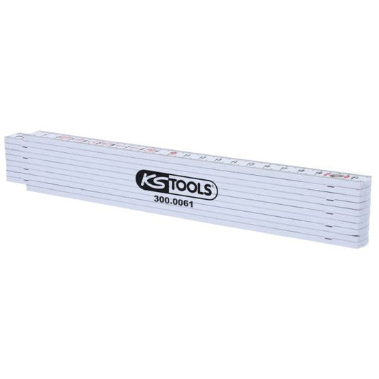 KS TOOLS tumstock i plast vit, 2m