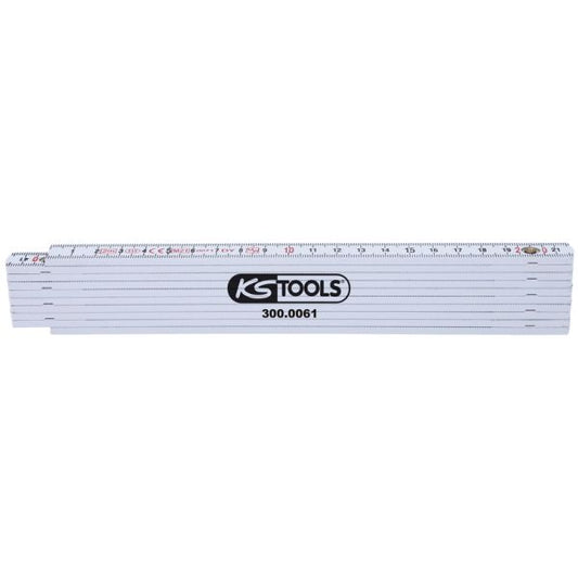 KS TOOLS tumstock i plast vit, 2m