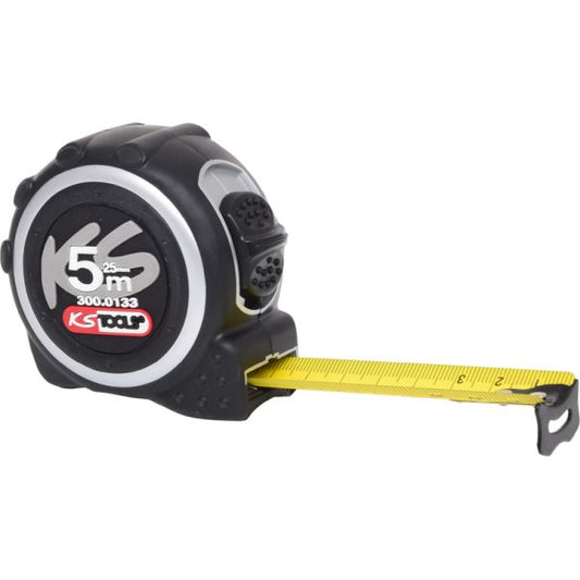 KS TOOLS Måttband med spärr, svart-grått, 5m 25mm