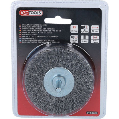 KS TOOLS ståltrådsborstskiva 0,3mm, Ø 80mm