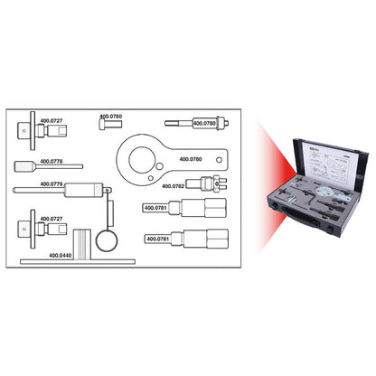 KS TOOLS GM / Opel / Saab - motorinställning-verktyg-sats, 11-delars