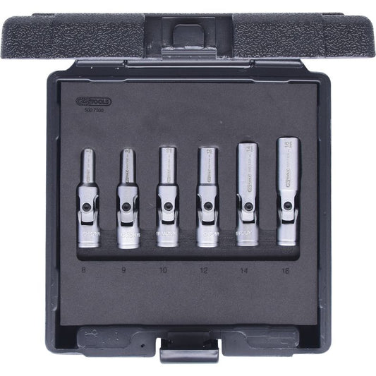 KS TOOLS 3/8” tändstifts-länkhylssats, kort, 6-delars