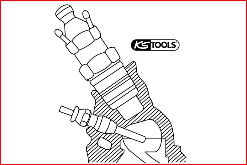 Glödstifts-dubbelring-spärrnyckel 8 x 12 mm KS Tools KS503.0812