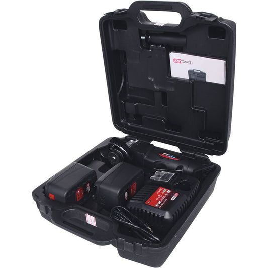 KS TOOLS Batteridriven-vinkelslipare 7000 varv/min med 2 uppladdningsbara