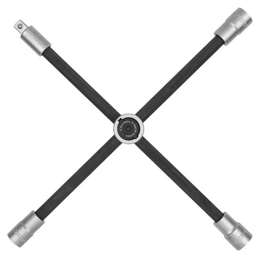 KS TOOLS Hjul-fälgkors med glidled för personbil, 1/2" x 17 x 19x21mm