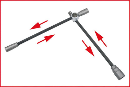 KS TOOLS Hjul-fälgkors med glidled för personbil, 3/4" x 24 x 27 x 32mm
