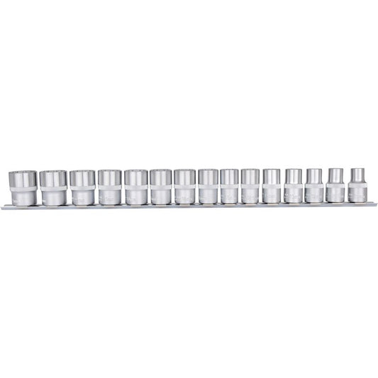 KS Tools 1/2" Hylssats 12-kant, 10–24 mm – 15 delar i krom-vanadium