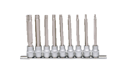 KS TOOLS 3/8" Bitshylssats, TX lång 9-delars T20-T60. KS911.1550