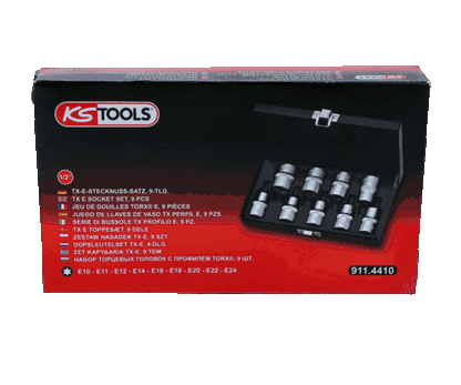 KS TOOLS 1/2" TX-E hylssats 9-delars.E10-E24. KS911.4410