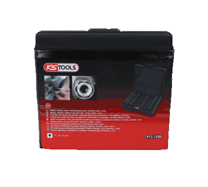 KS TOOLS specialverktyg 1/2" spiralprofil kraft hylssats, XL 4-delars, 17-21mm