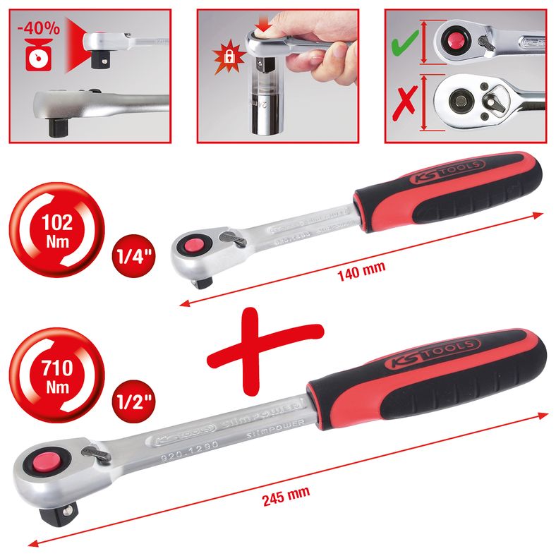 KS TOOLS SlimPOWER spärrnyckelsats, 2-delars