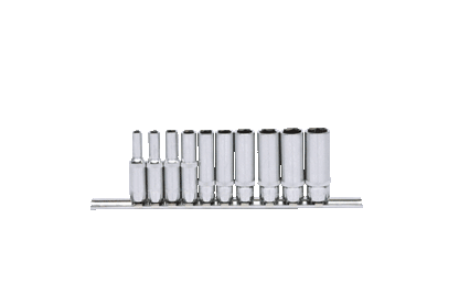 KS TOOLS 1/4" CHROMEplus sexkant-hylssats, lång 10-delars.4-13mm KS918.0610
